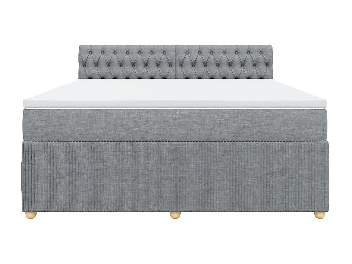 Boxspring met matras stof lichtgrijs 180x200 cm