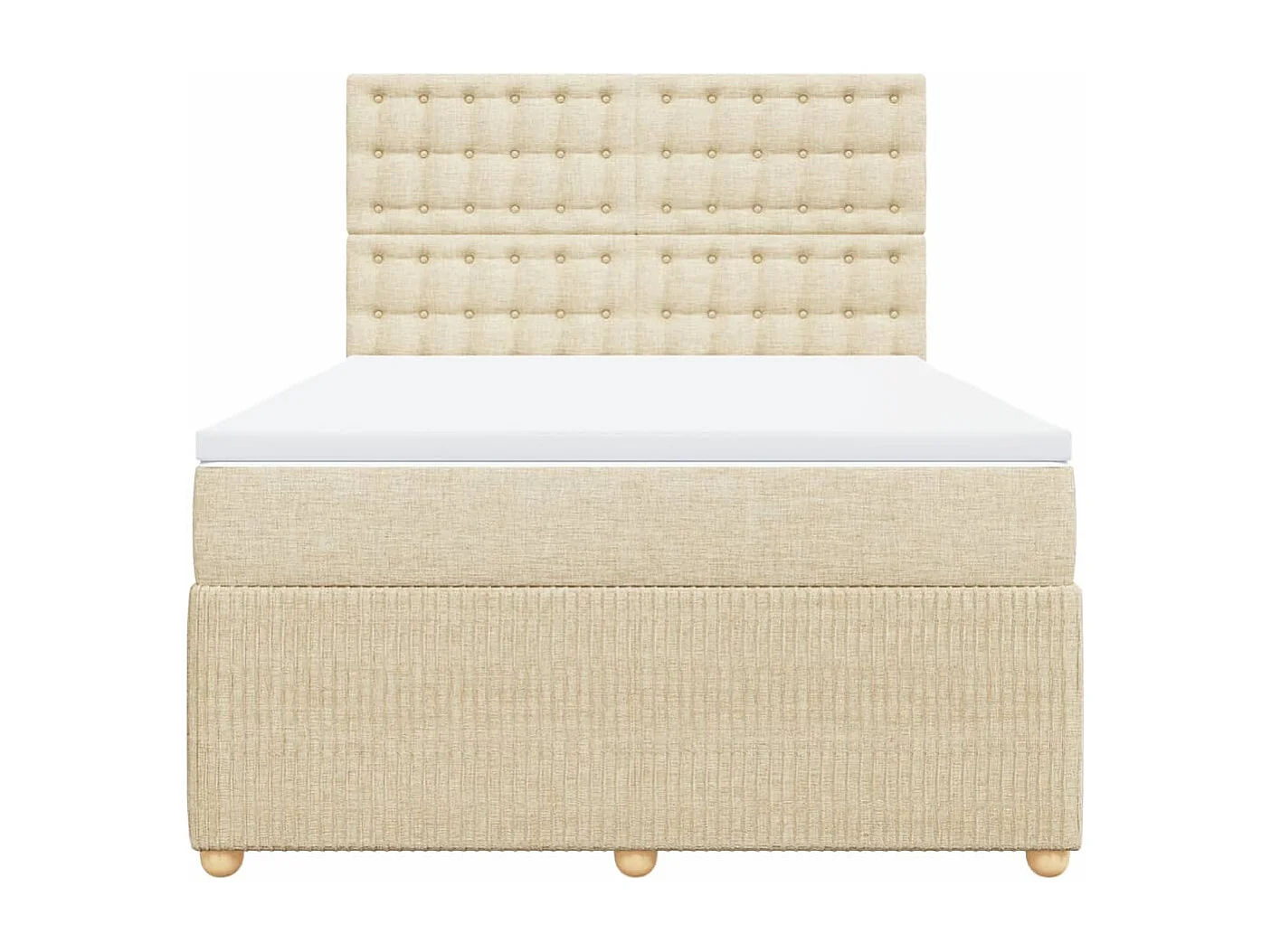 Cama com molas/colchão 140x190 cm tecido cor creme