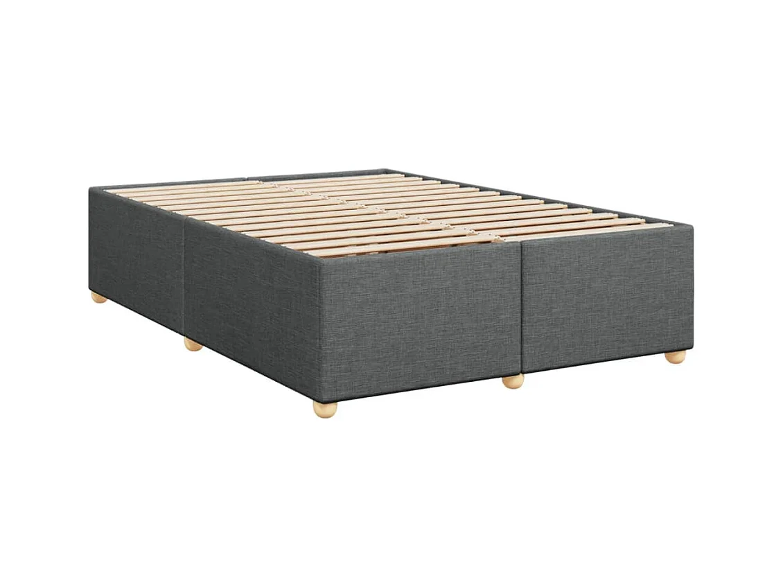 Sommier à lattes de lit avec matelas Gris foncé 140x200cm Tissu