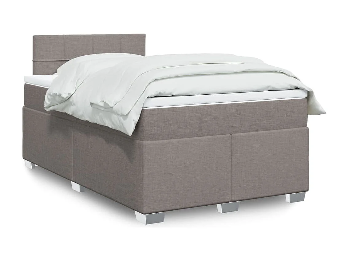Boxspring met matras stof taupe 120x190 cm