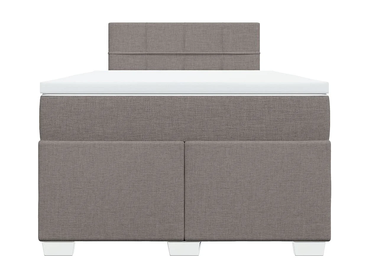 Boxspring met matras stof taupe 120x190 cm