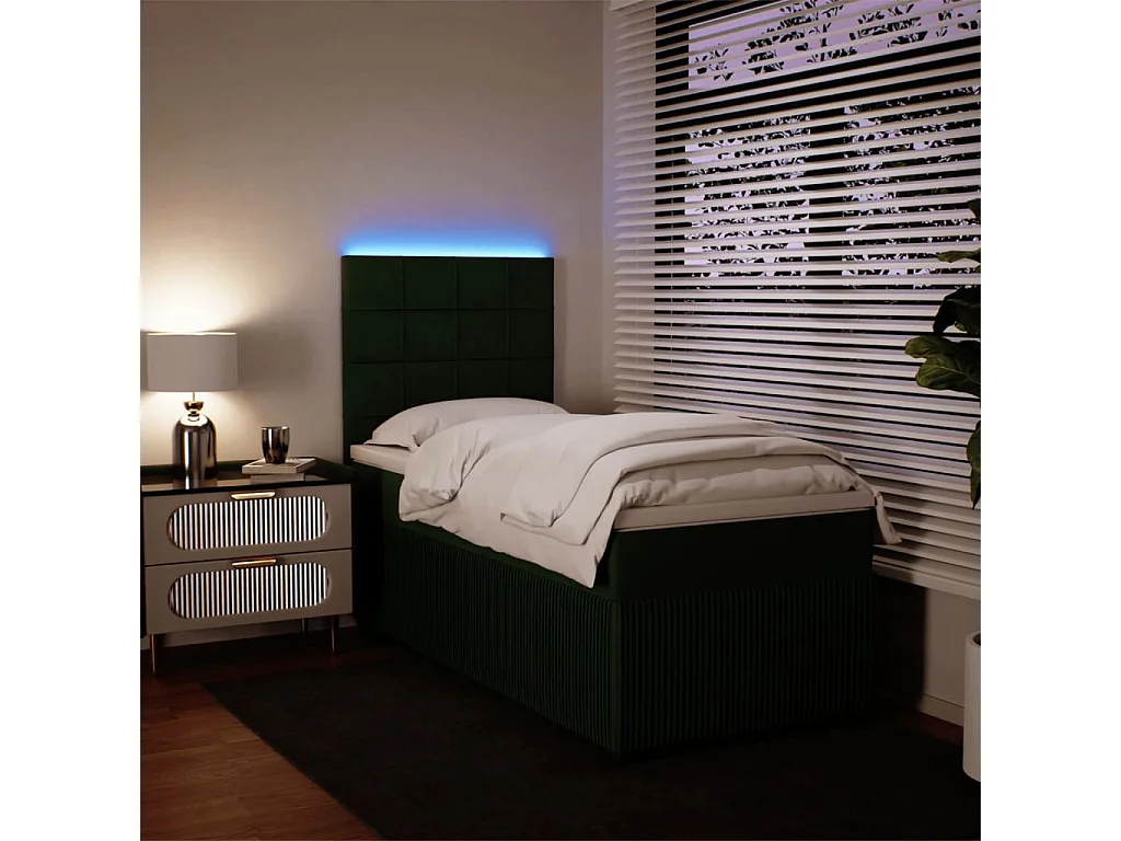 Sommier à lattes de lit et matelas Vert foncé 80x200 cm Velours