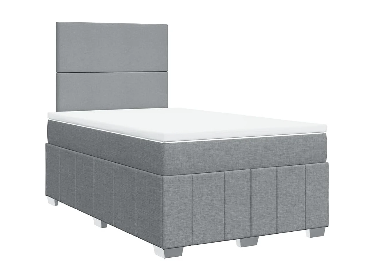 Sommier à lattes de lit avec matelas Gris clair 120x200cm Tissu