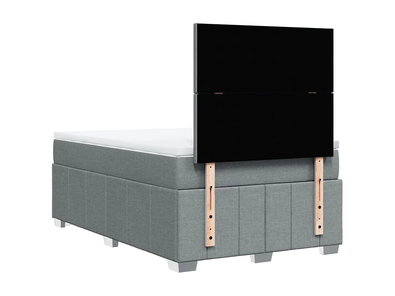 Sommier à lattes de lit avec matelas Gris clair 120x200cm Tissu