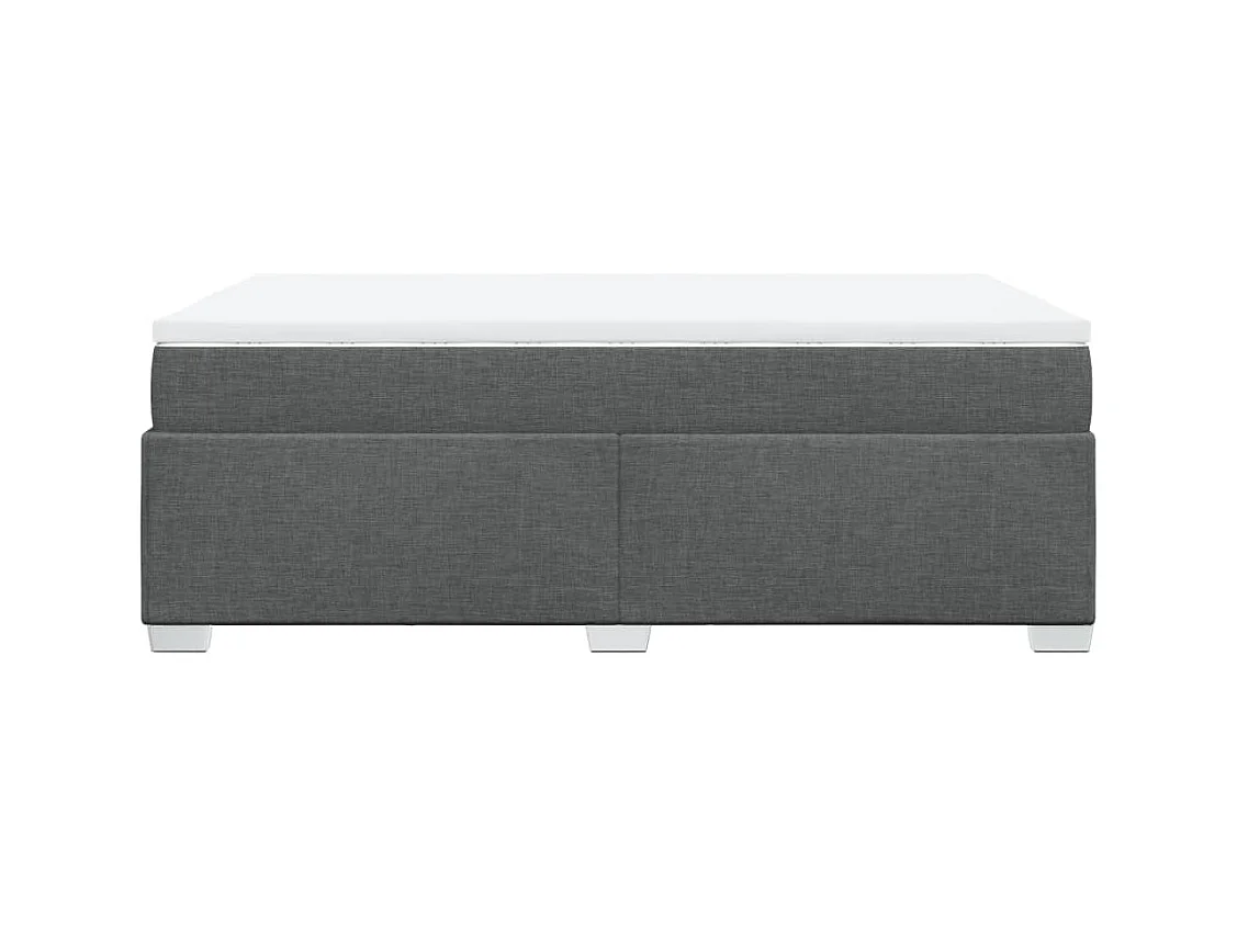 Sommier à lattes de lit avec matelas gris foncé 120x190cm tissu