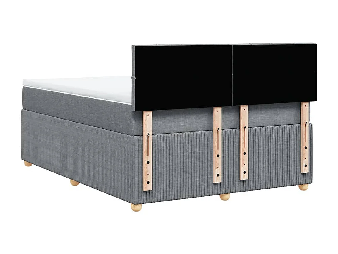 Boxspring met matras stof lichtgrijs 140x190 cm