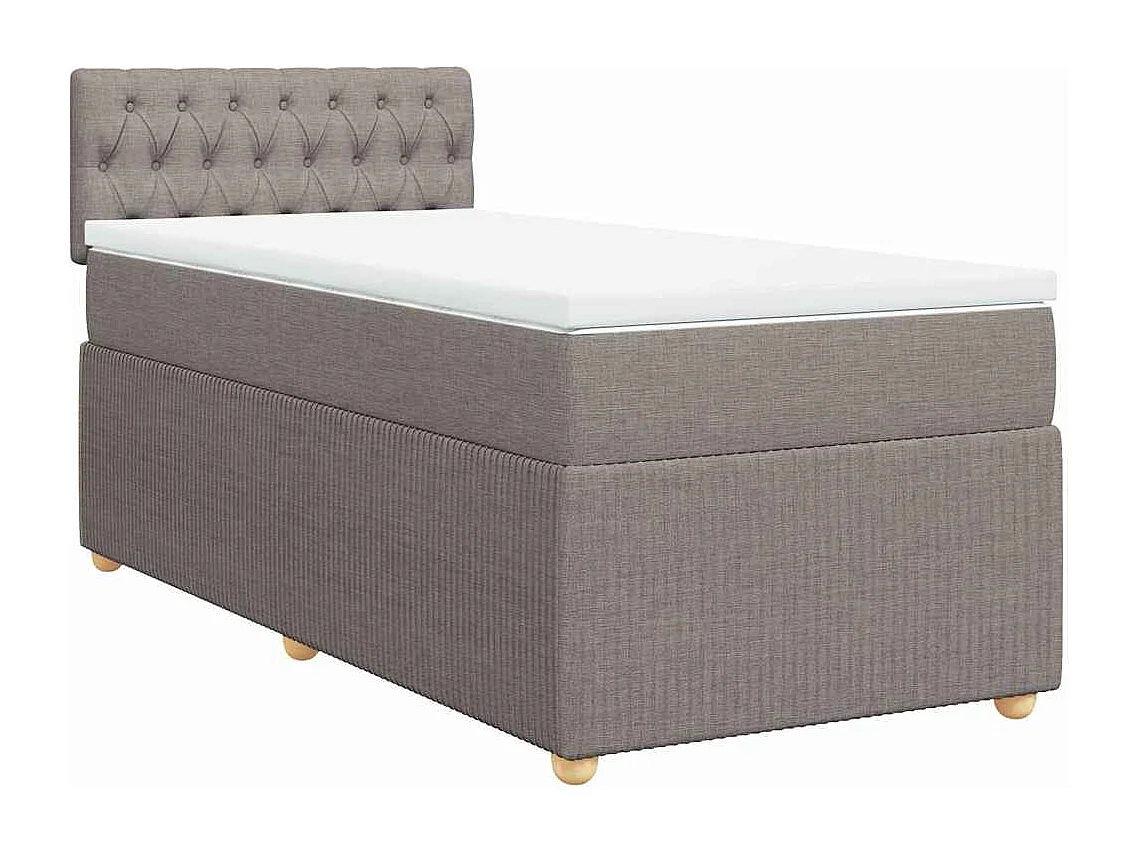 Sommier à lattes de lit avec matelas Taupe 90x190 cm Tissu