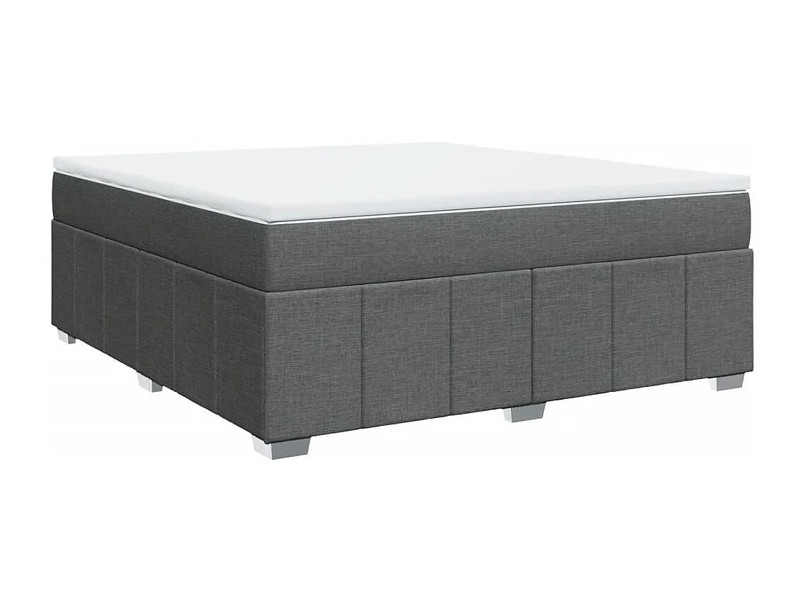 Cama box spring con colchón tela gris oscuro 180x200 cm