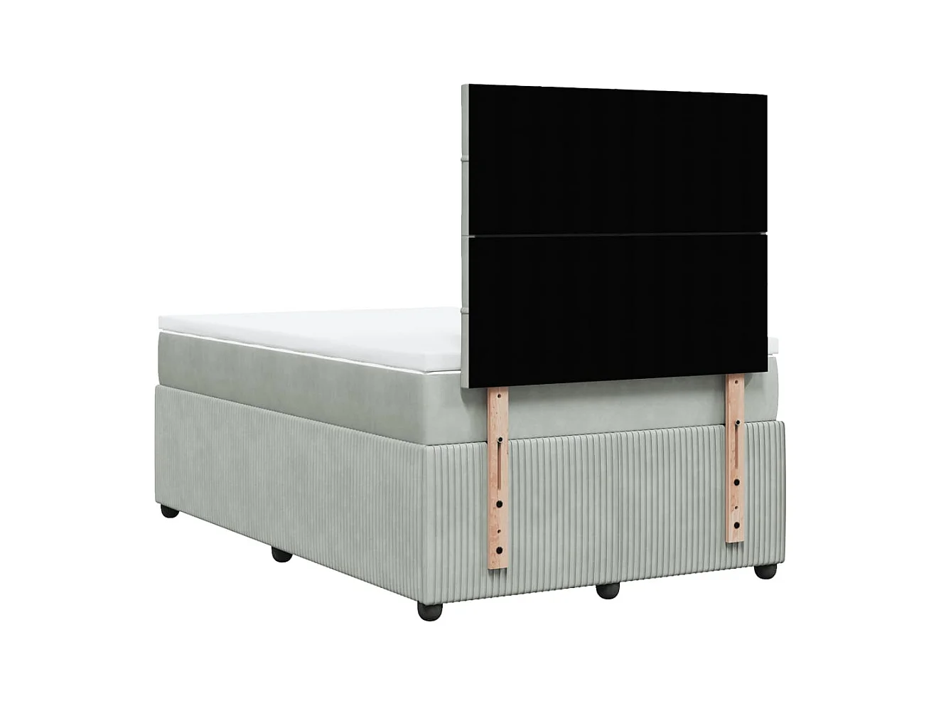 Cama boxspring com colchão 120x190 cm veludo cinzento-claro
