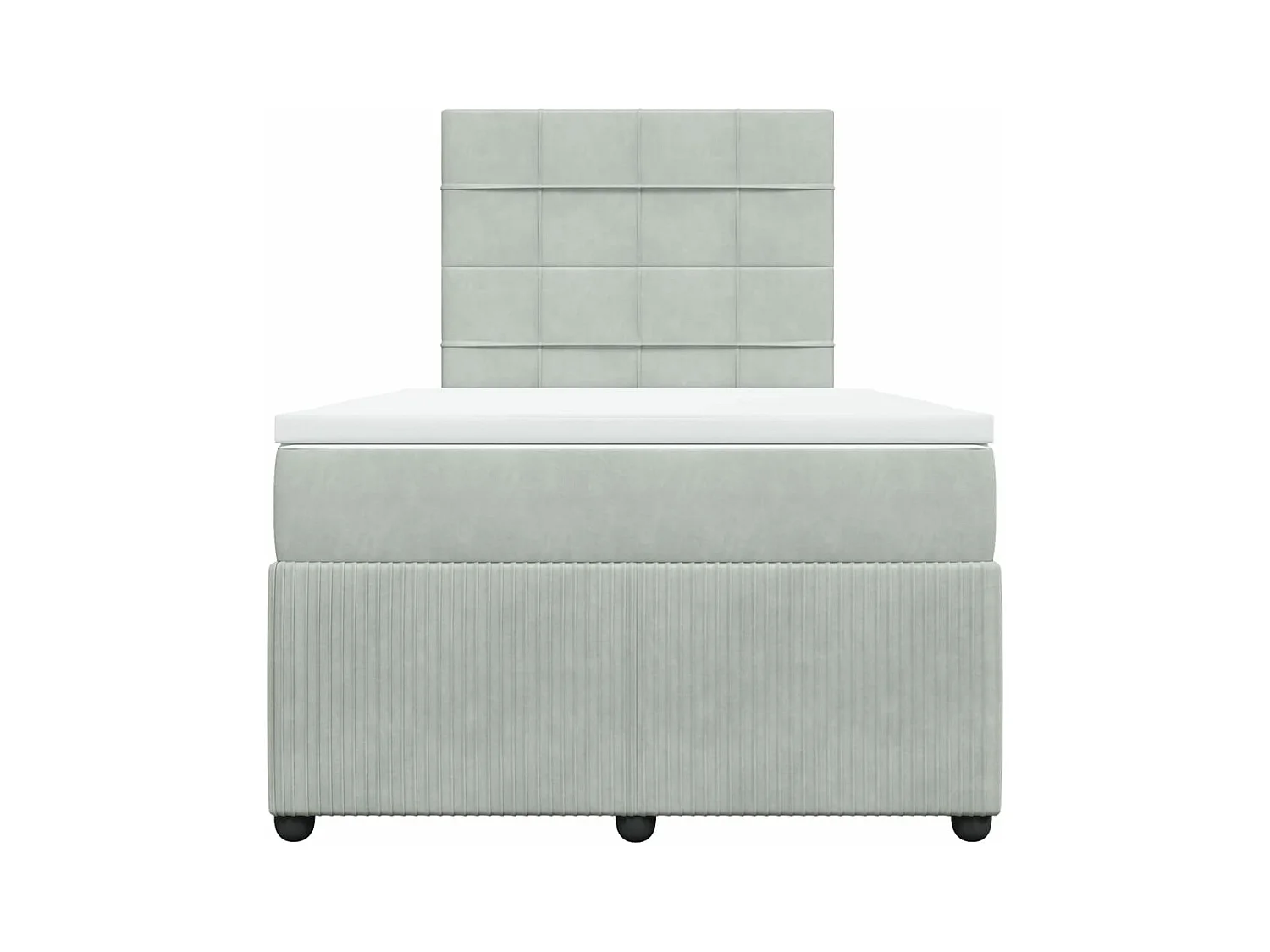 Cama boxspring com colchão 120x190 cm veludo cinzento-claro