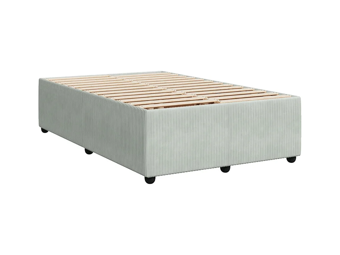 Cama boxspring com colchão 120x190 cm veludo cinzento-claro