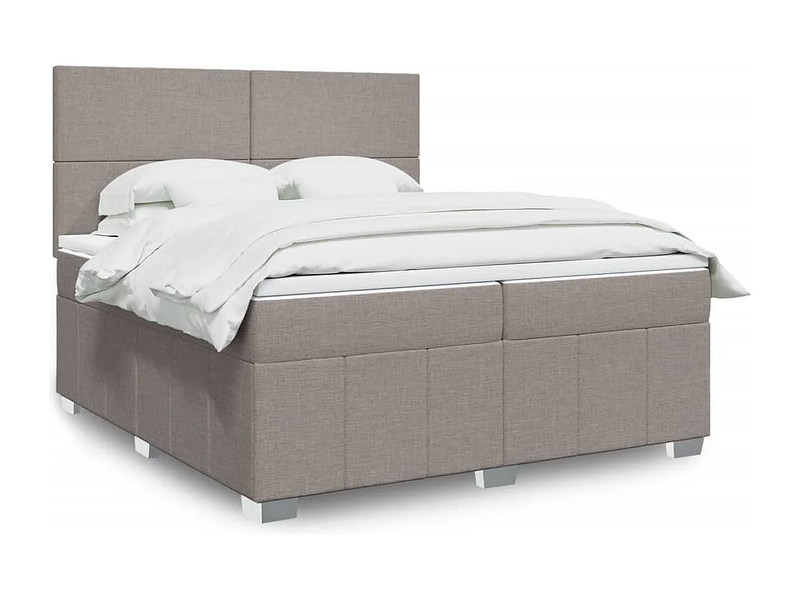 Sommier à lattes de lit avec matelas Taupe 200x200 cm Tissu