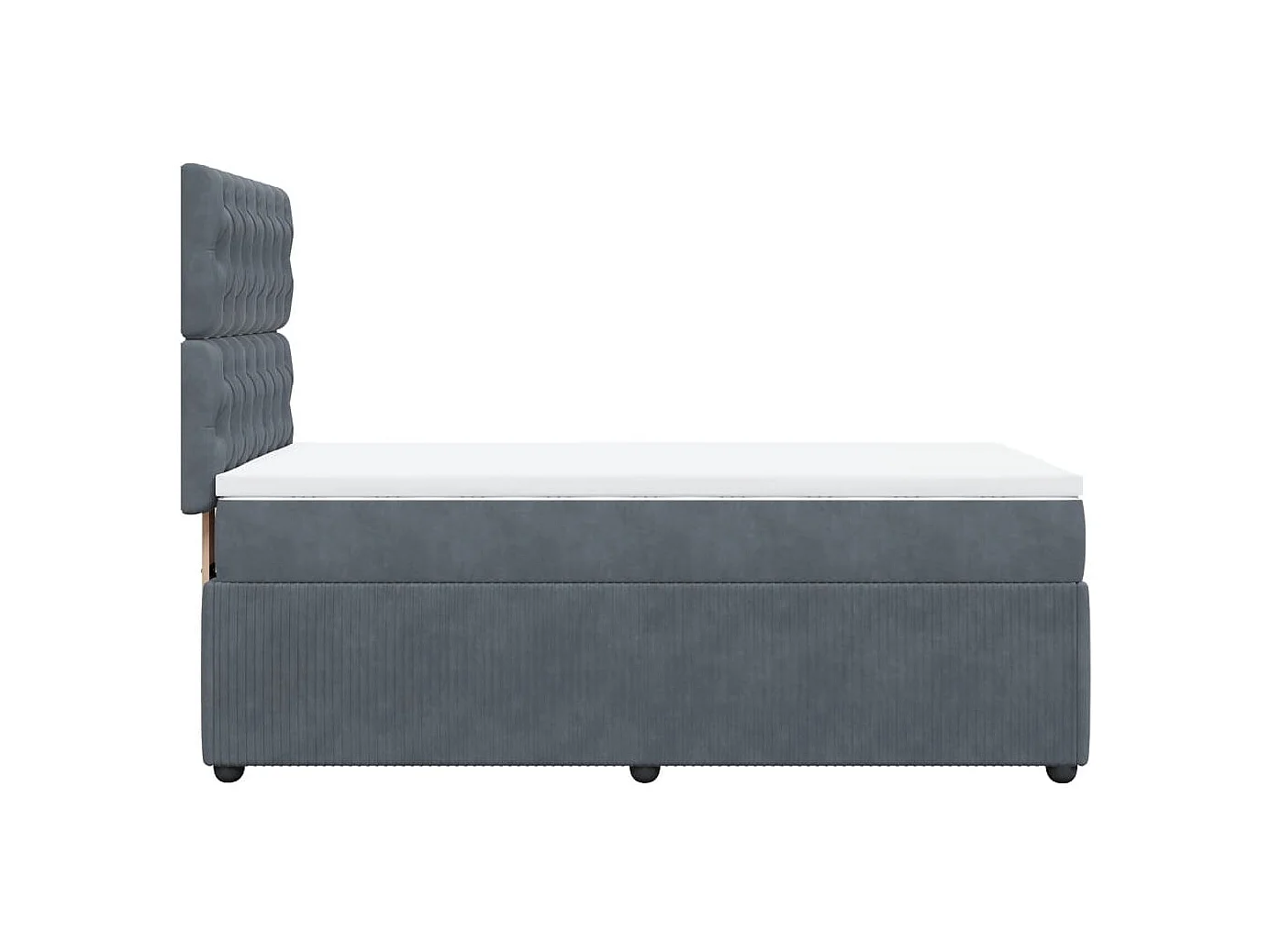 Sommier à lattes de lit et matelas Gris foncé 90x190 cm Velours