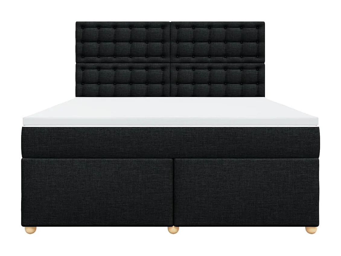 Sommier à lattes de lit avec matelas Noir 180x200 cm Tissu