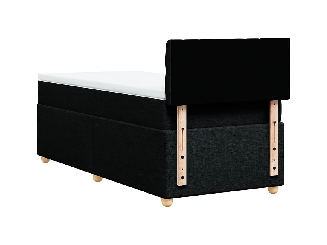 Sommier à lattes de lit avec matelas Noir 100x200 cm Tissu