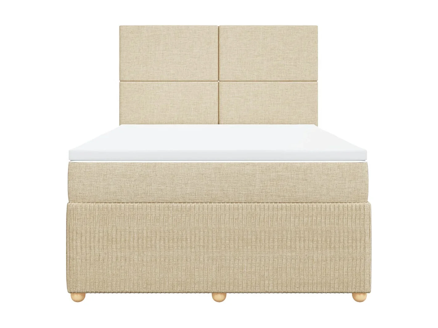 Sommier à lattes de lit avec matelas Crème 140x190 cm Tissu