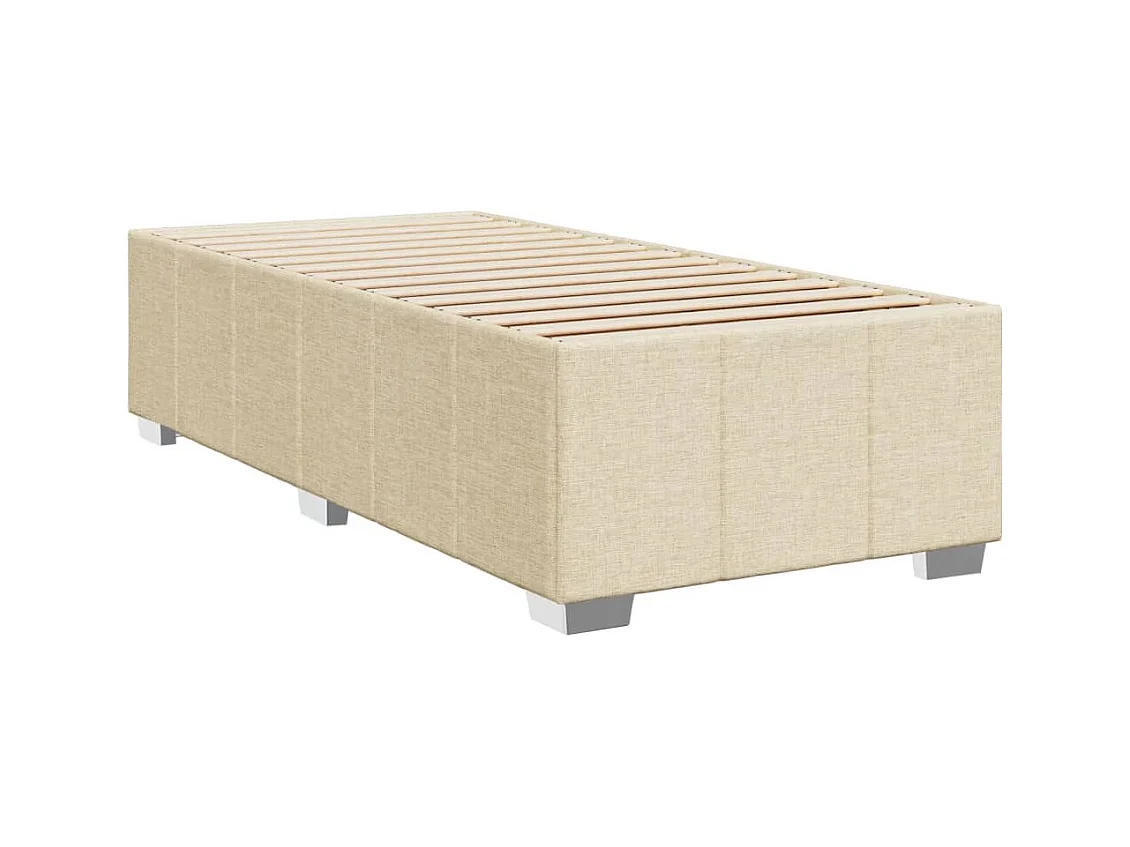 Boxspring met matras stof crèmekleurig 100x200 cm