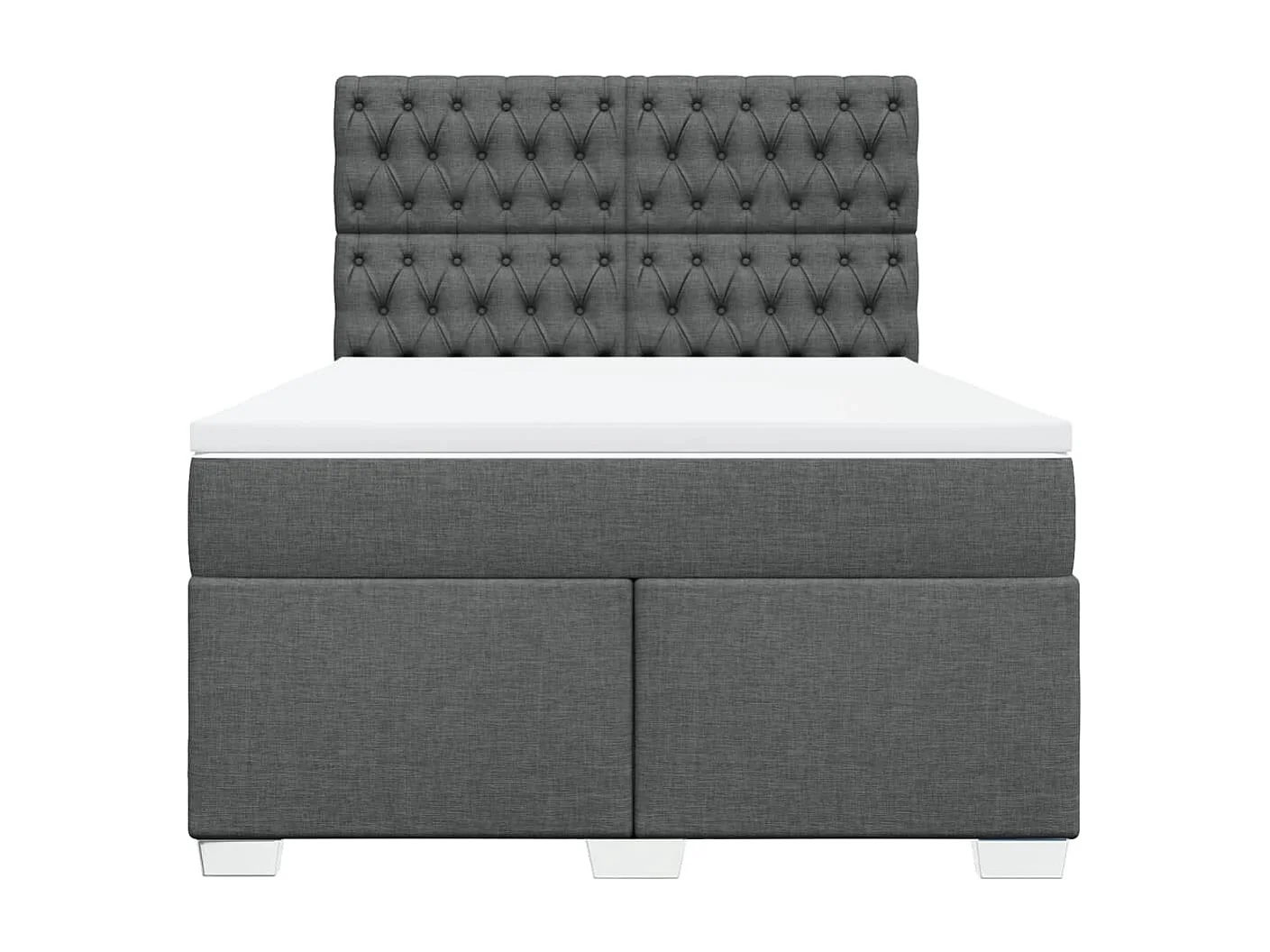 Cama box spring con colchón tela gris oscuro 160x200 cm