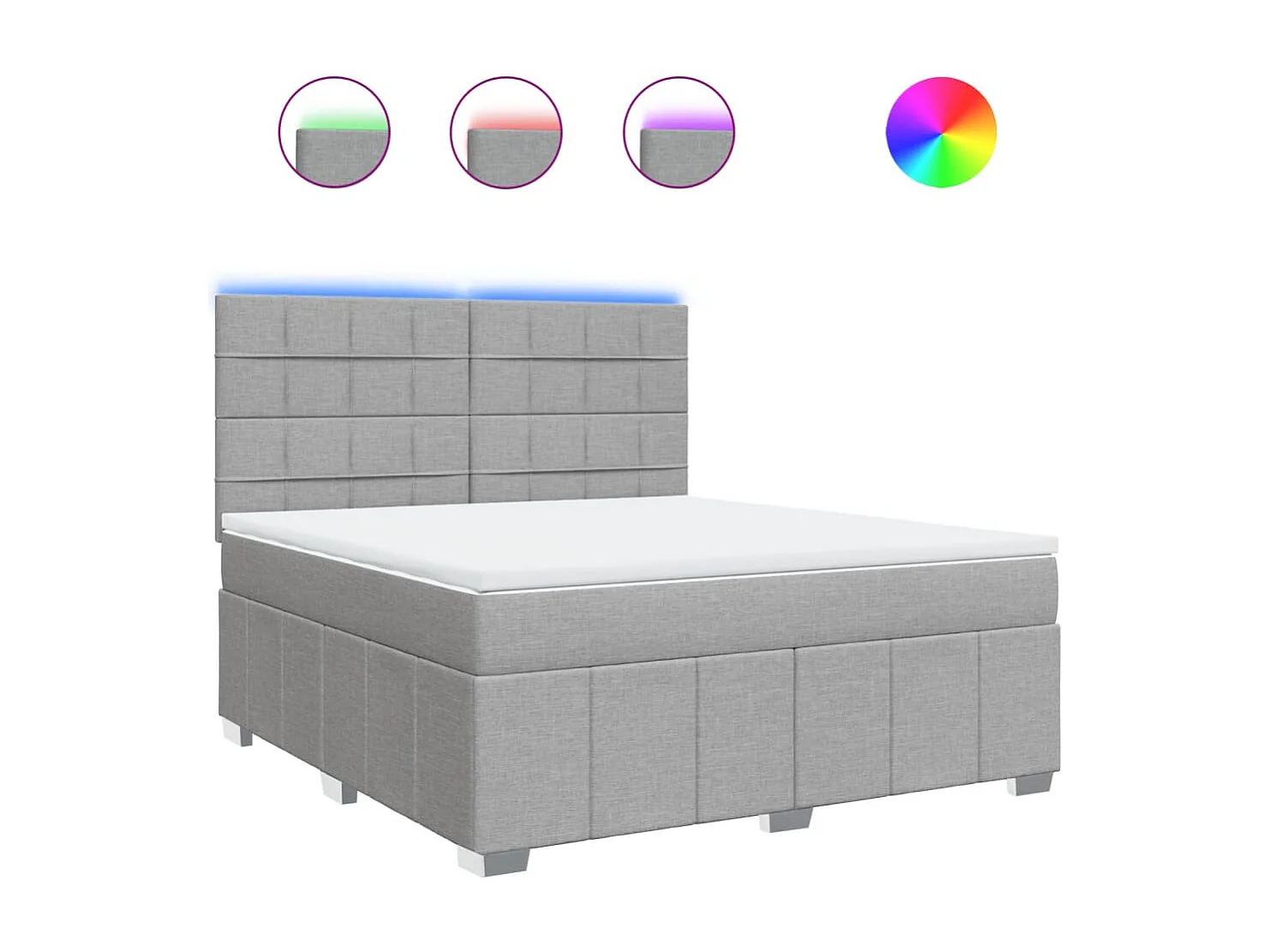 Sommier à lattes de lit avec matelas Gris clair 180x200cm Tissu