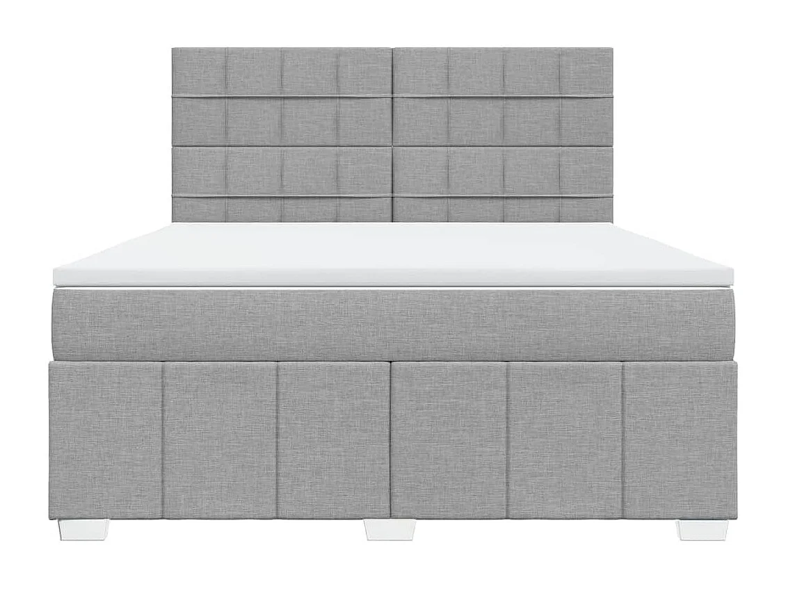Sommier à lattes de lit avec matelas Gris clair 180x200cm Tissu