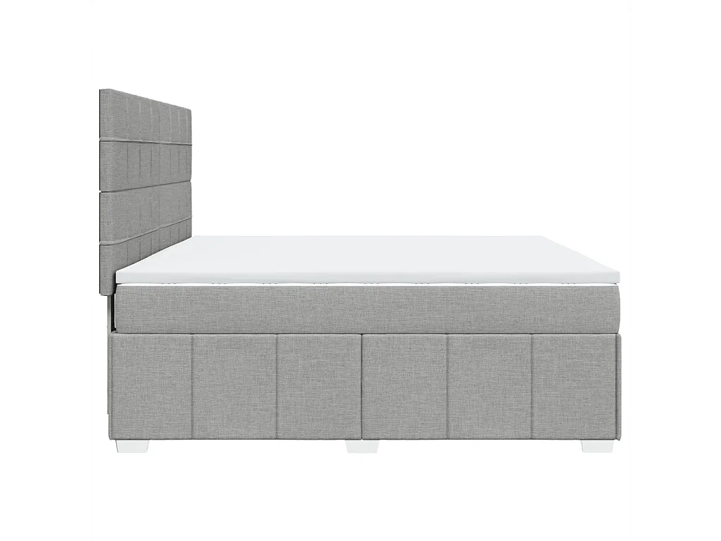 Sommier à lattes de lit avec matelas Gris clair 180x200cm Tissu