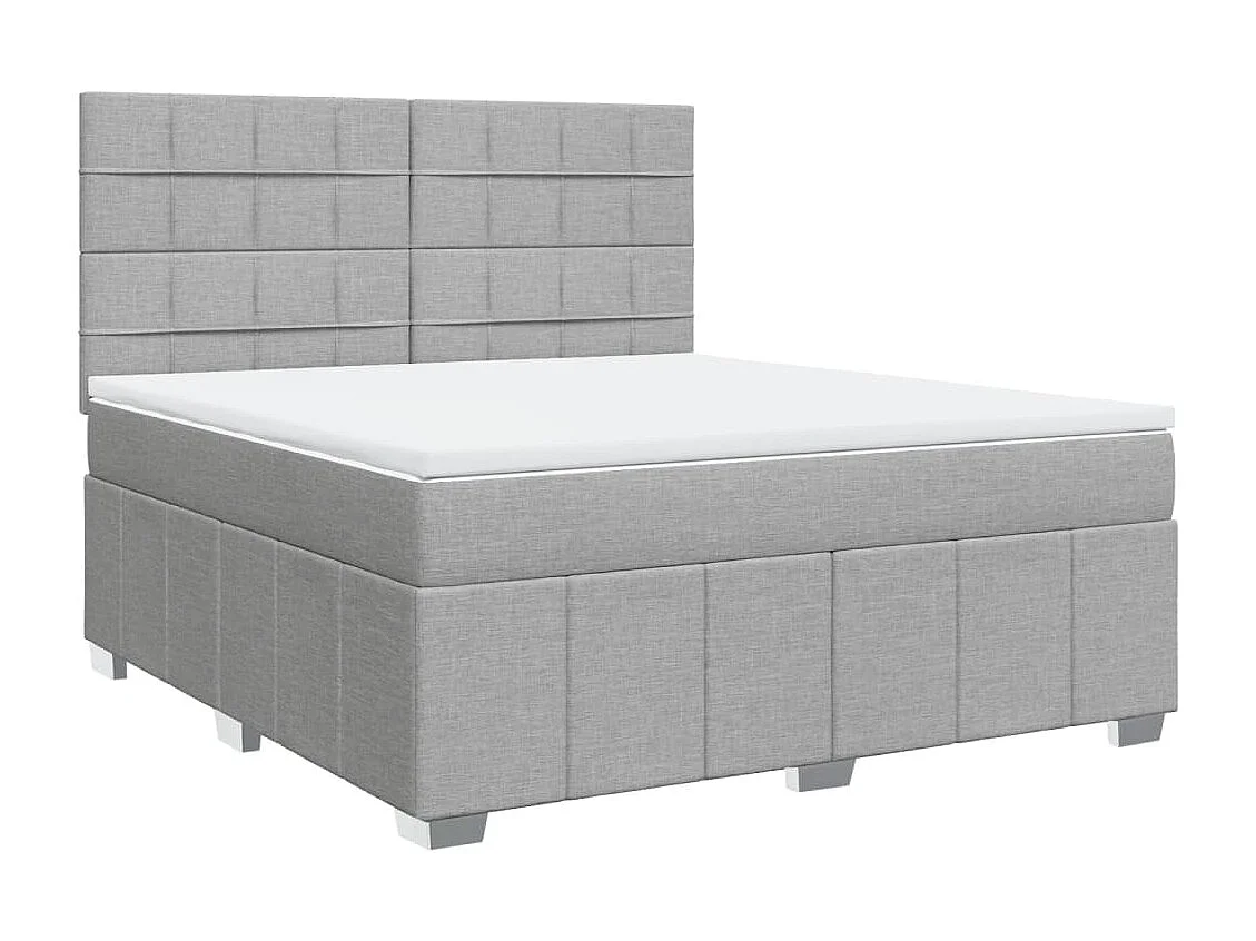 Sommier à lattes de lit avec matelas Gris clair 180x200cm Tissu