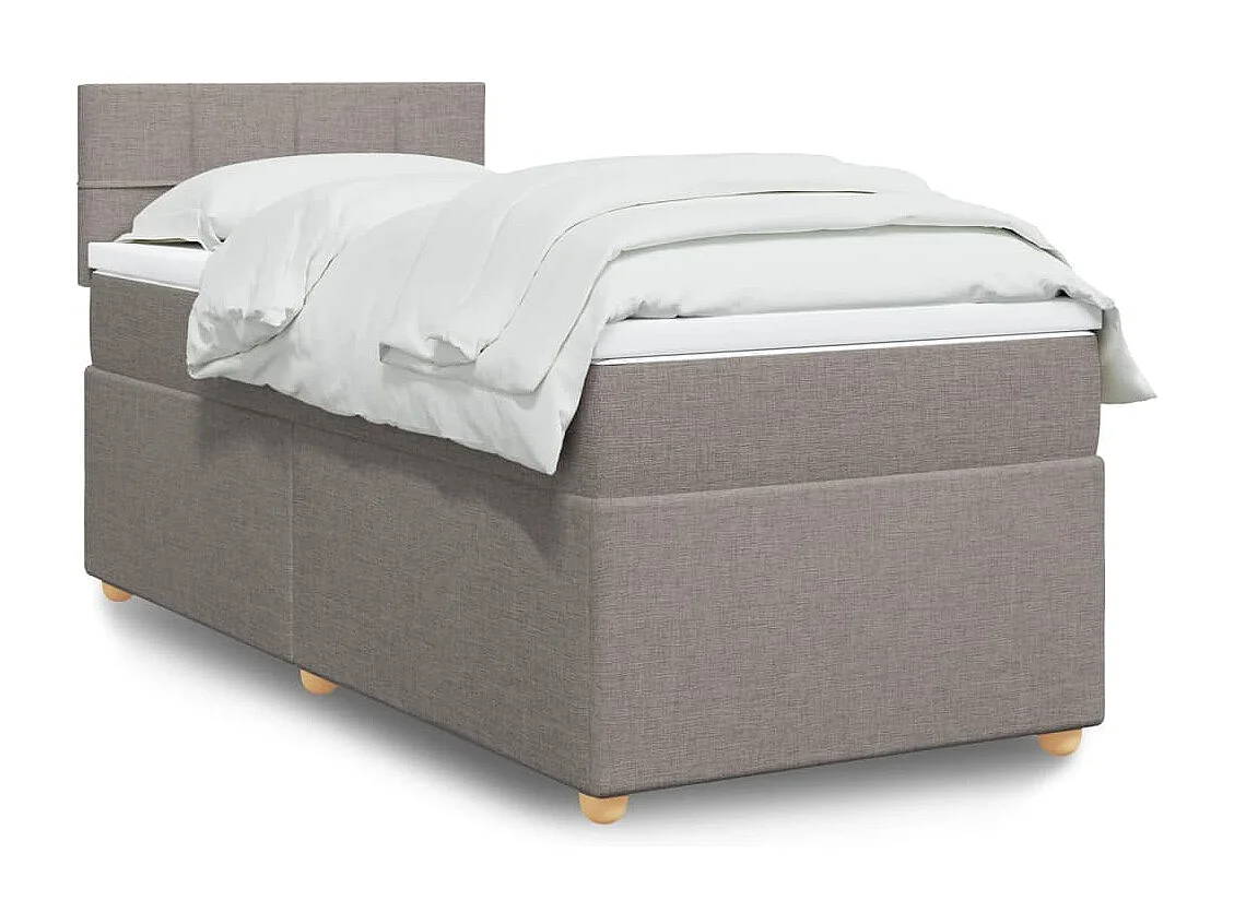 Sommier à lattes de lit avec matelas Taupe 90x200 cm Tissu