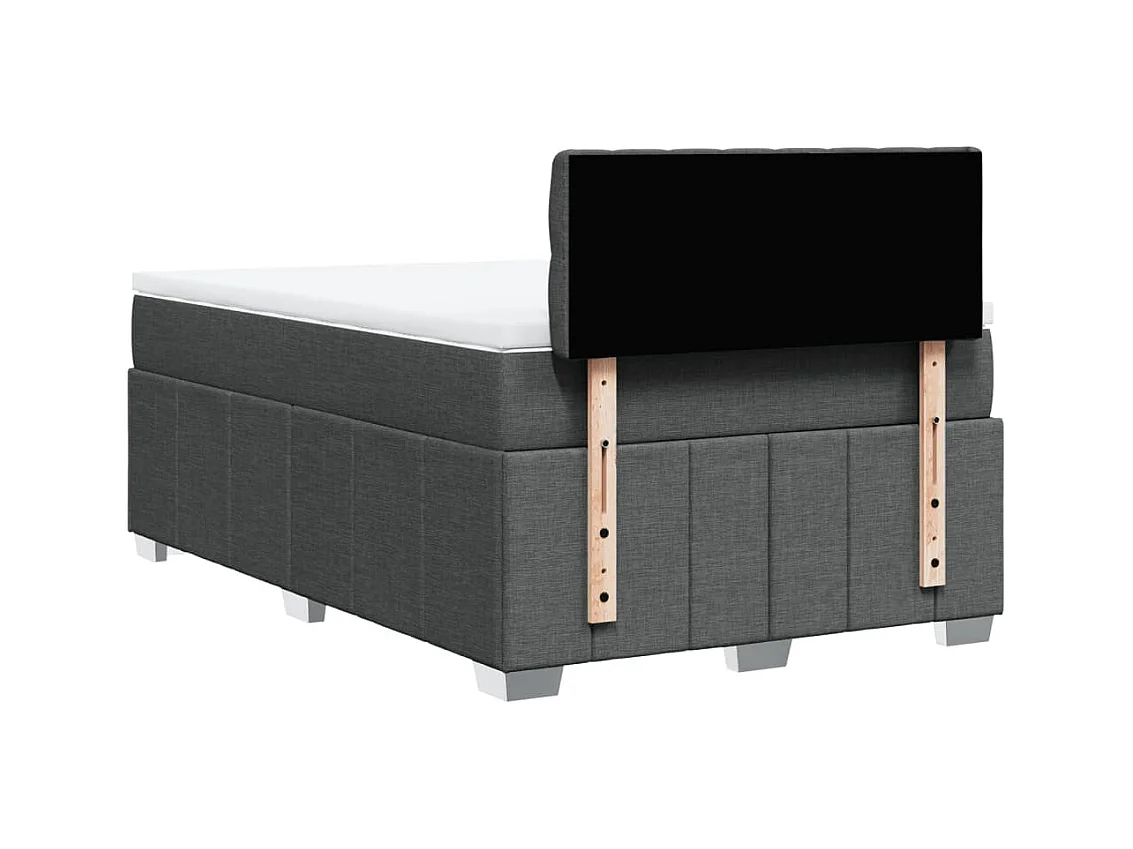 Cama boxspring com colchão 120x190 cm tecido cinzento-escuro