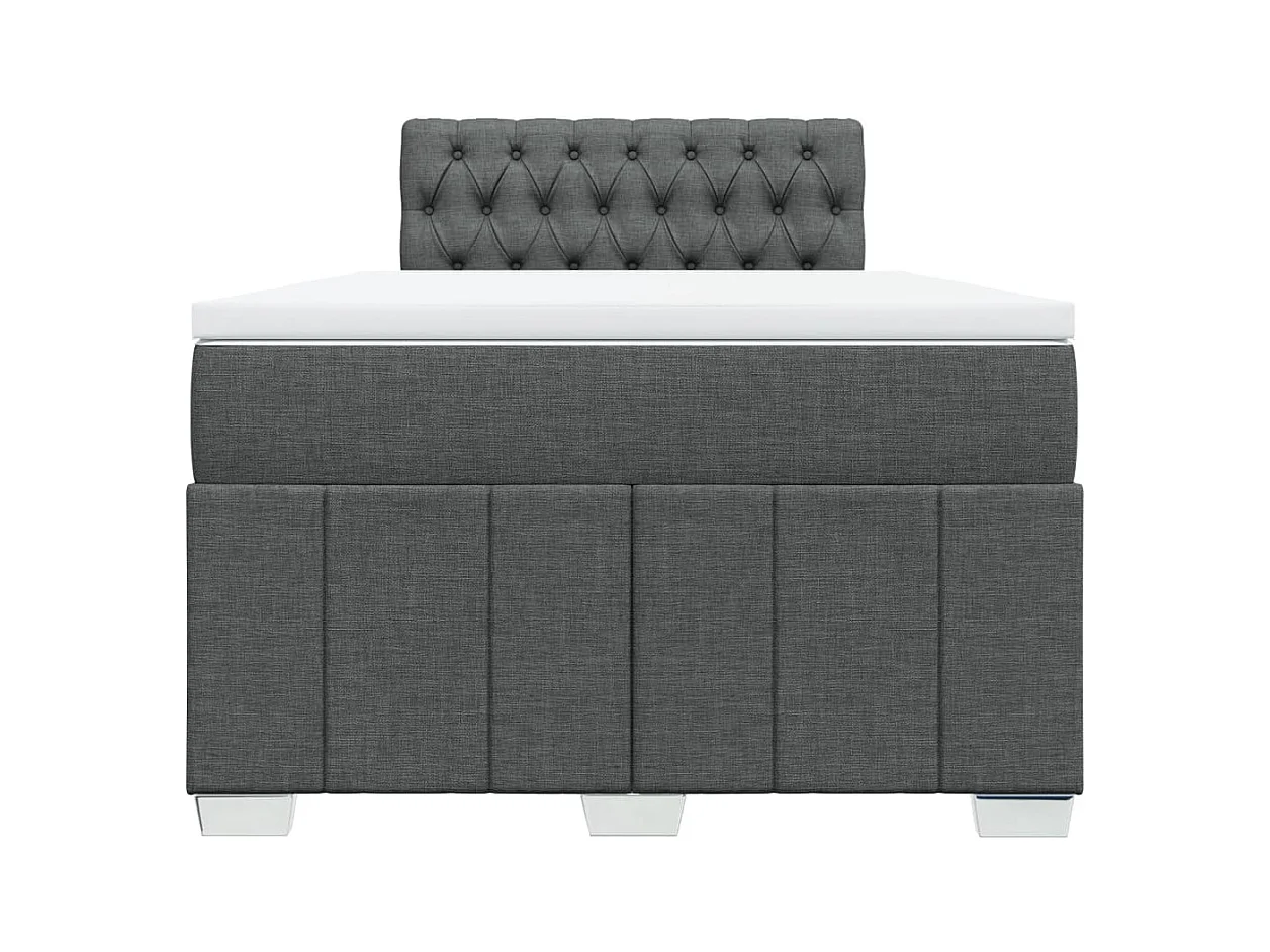 Cama boxspring com colchão 120x190 cm tecido cinzento-escuro