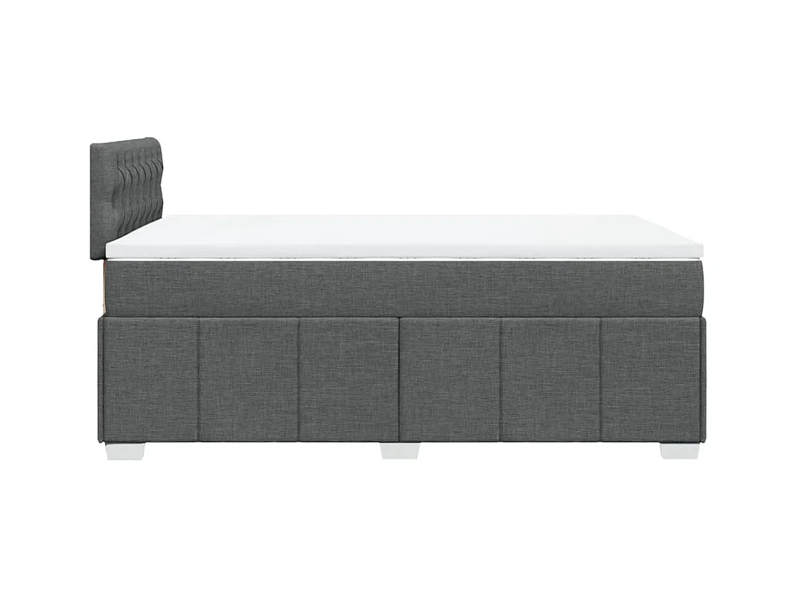 Cama boxspring com colchão 120x190 cm tecido cinzento-escuro