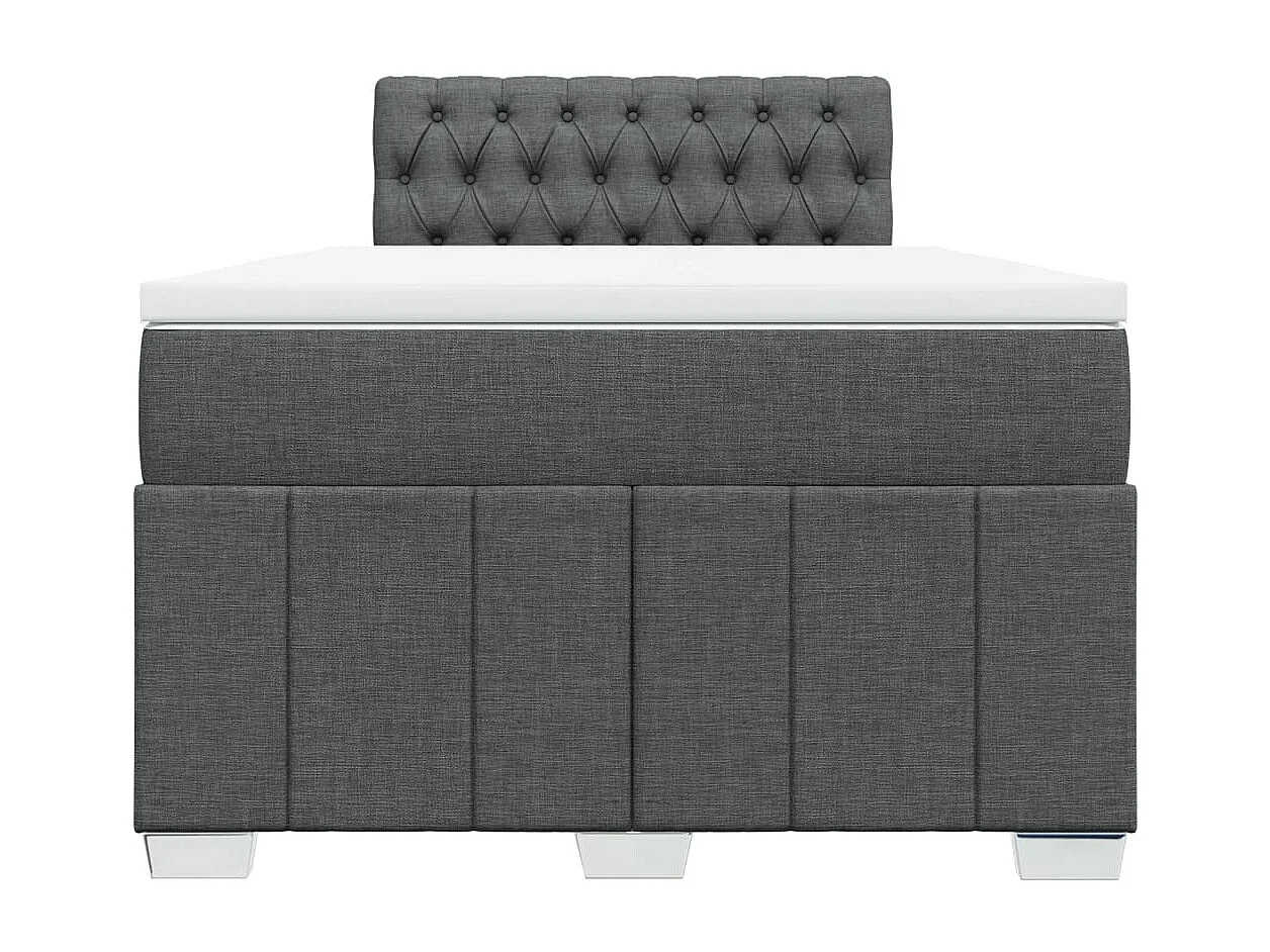 Cama boxspring com colchão 120x190 cm tecido cinzento-escuro