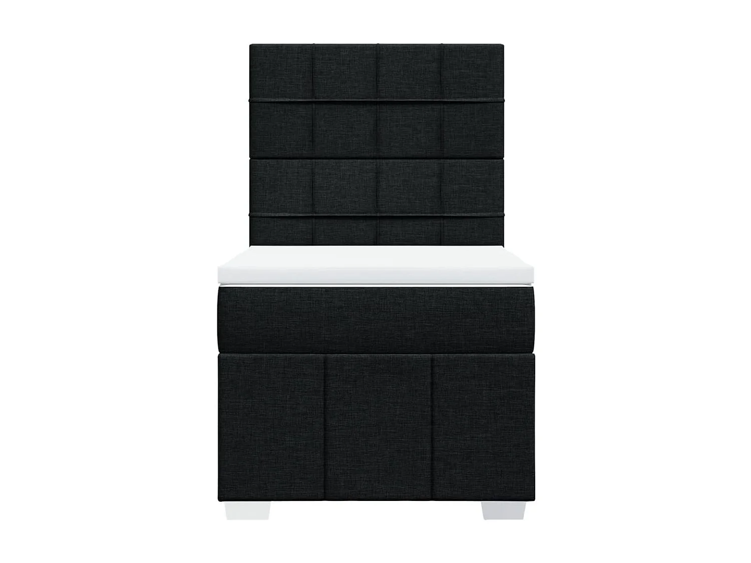 Sommier à lattes de lit avec matelas Noir 90x200 cm Tissu