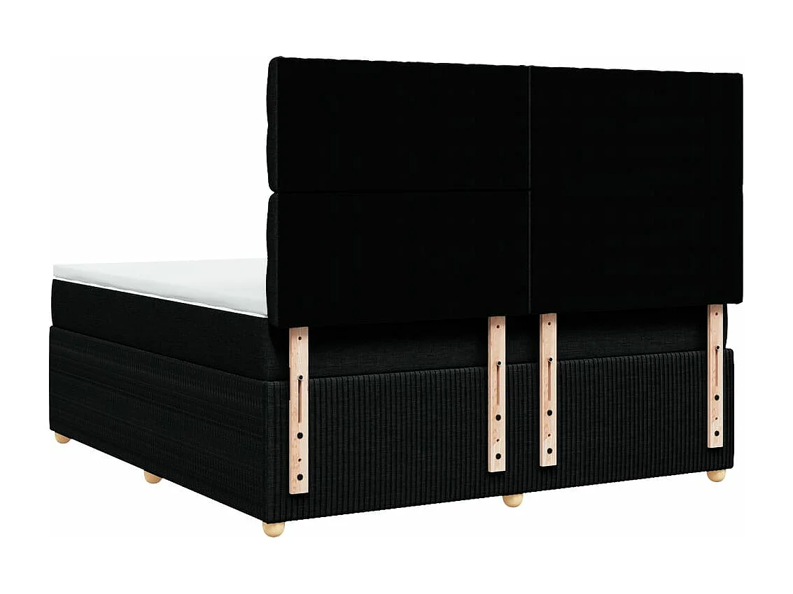 Cama box spring con colchón tela negro 180x200 cm