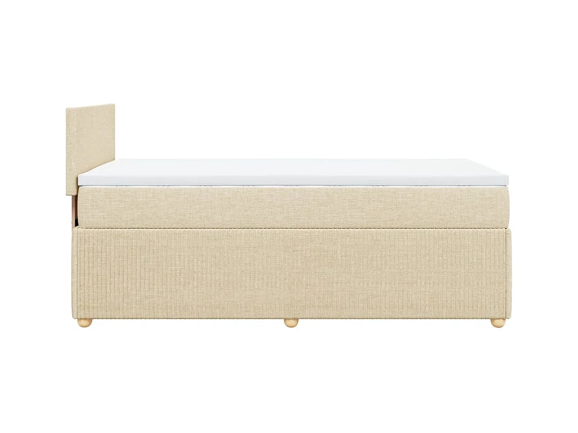 Sommier à lattes de lit avec matelas Crème 90x200 cm Tissu