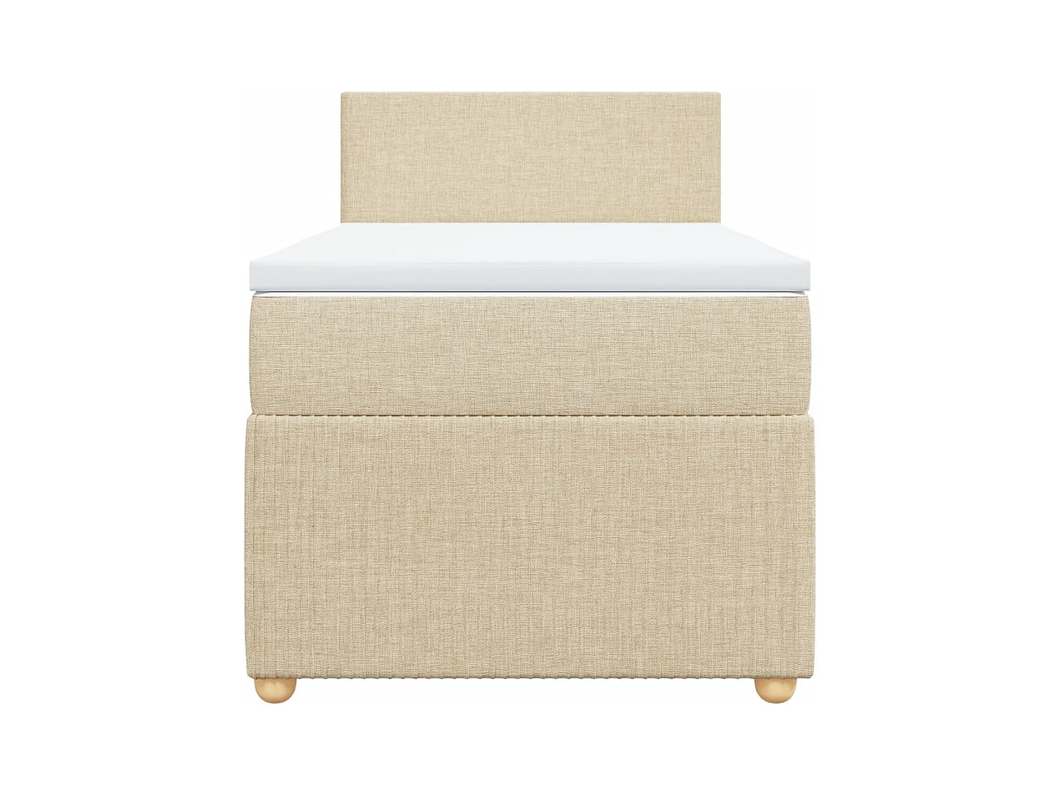 Sommier à lattes de lit avec matelas Crème 90x200 cm Tissu