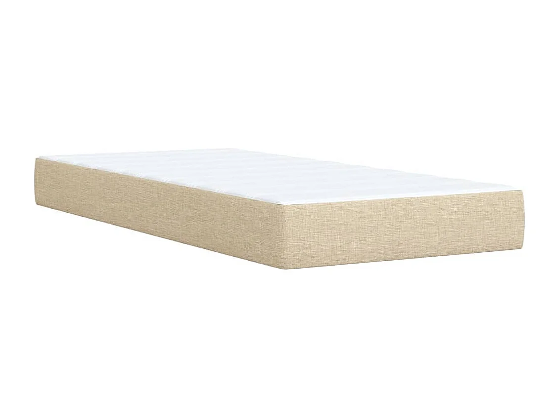 Sommier à lattes de lit avec matelas Crème 90x200 cm Tissu