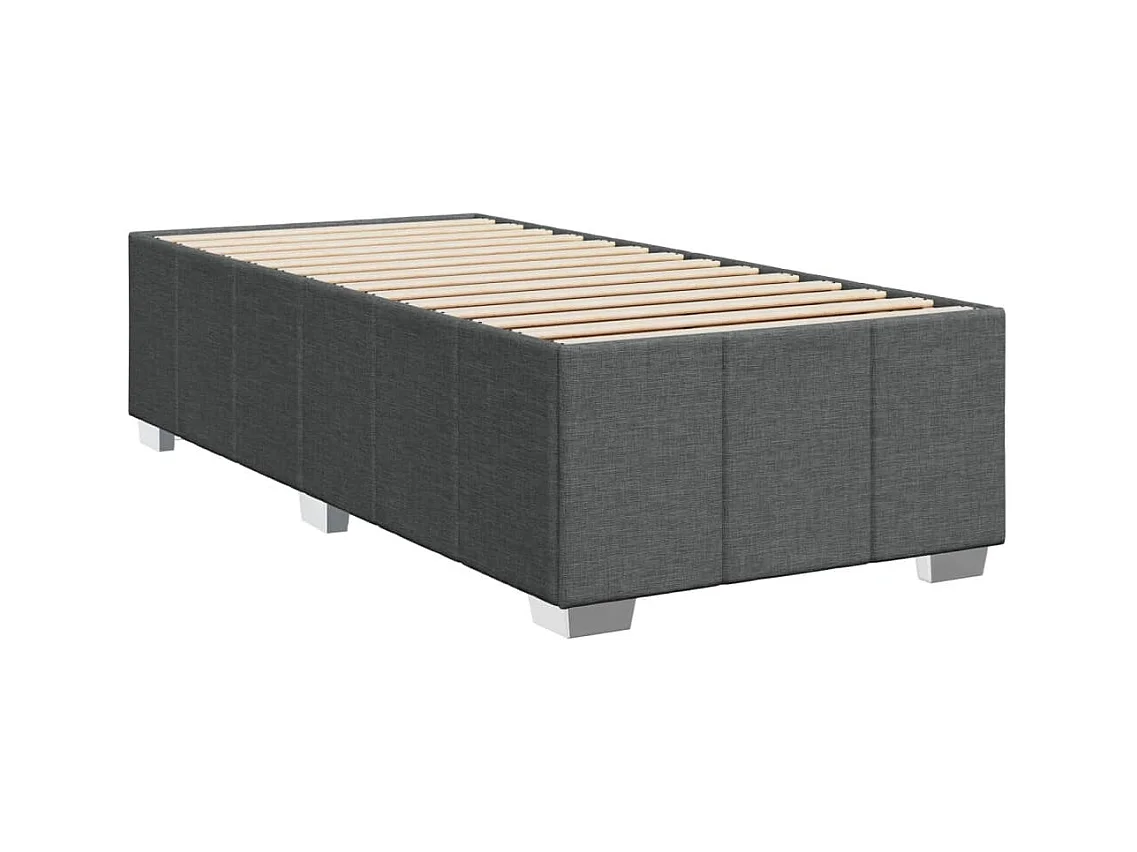 Sommier à lattes de lit avec matelas Gris foncé 80x200 cm Tissu