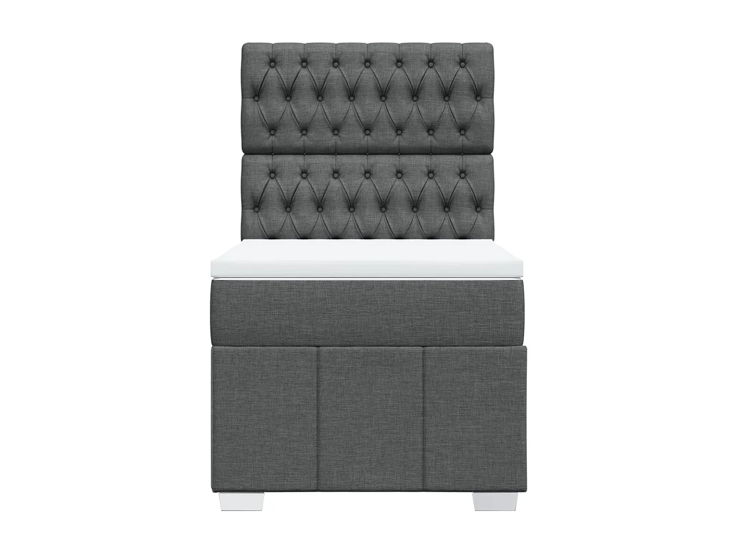 Boxspring met matras stof donkergrijs 80x200 cm