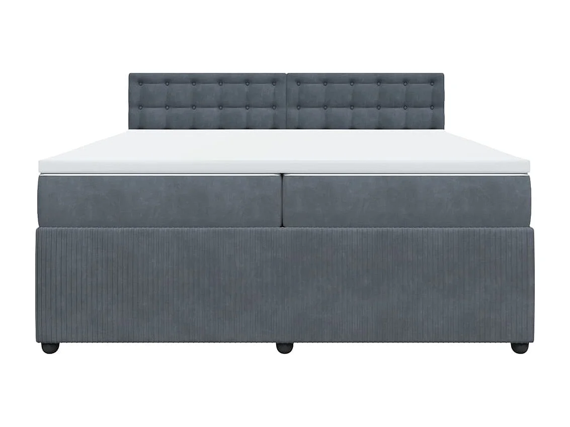 Sommier à lattes de lit et matelas Gris foncé 200x200cm Velours