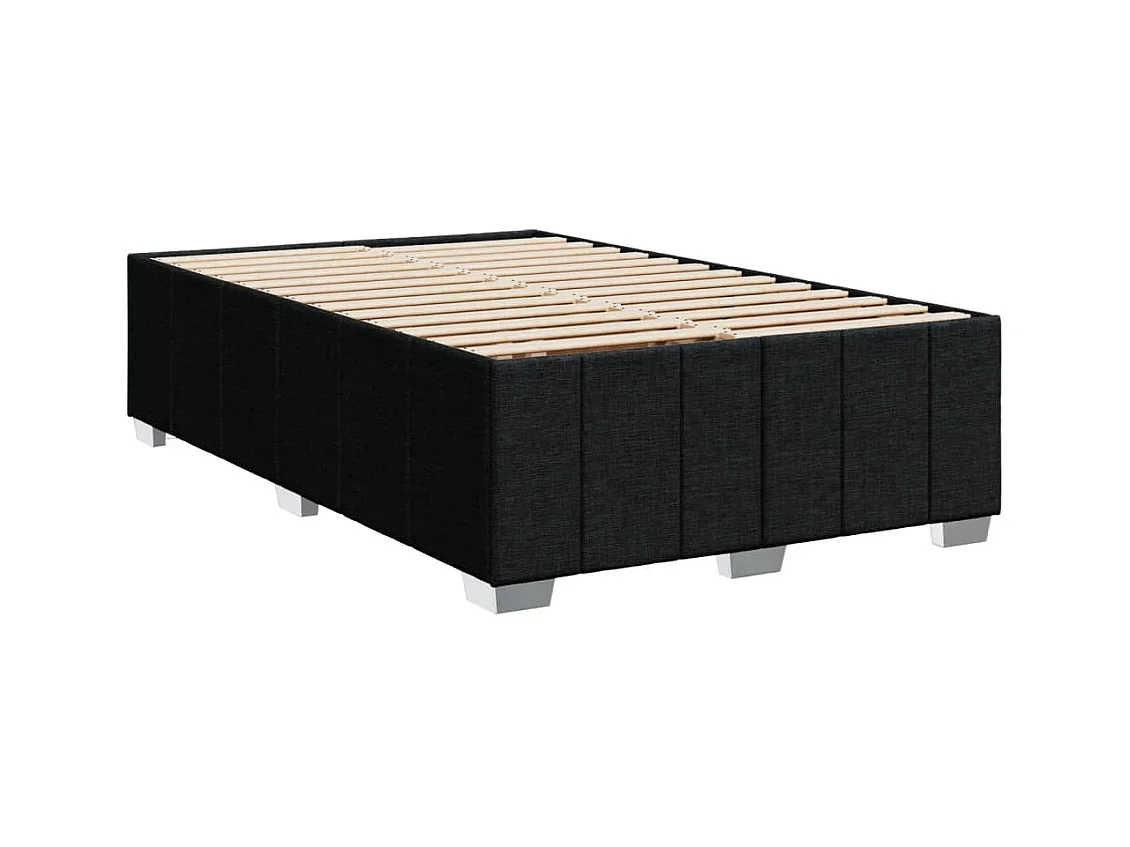 Sommier à lattes de lit avec matelas noir 120x190 cm tissu