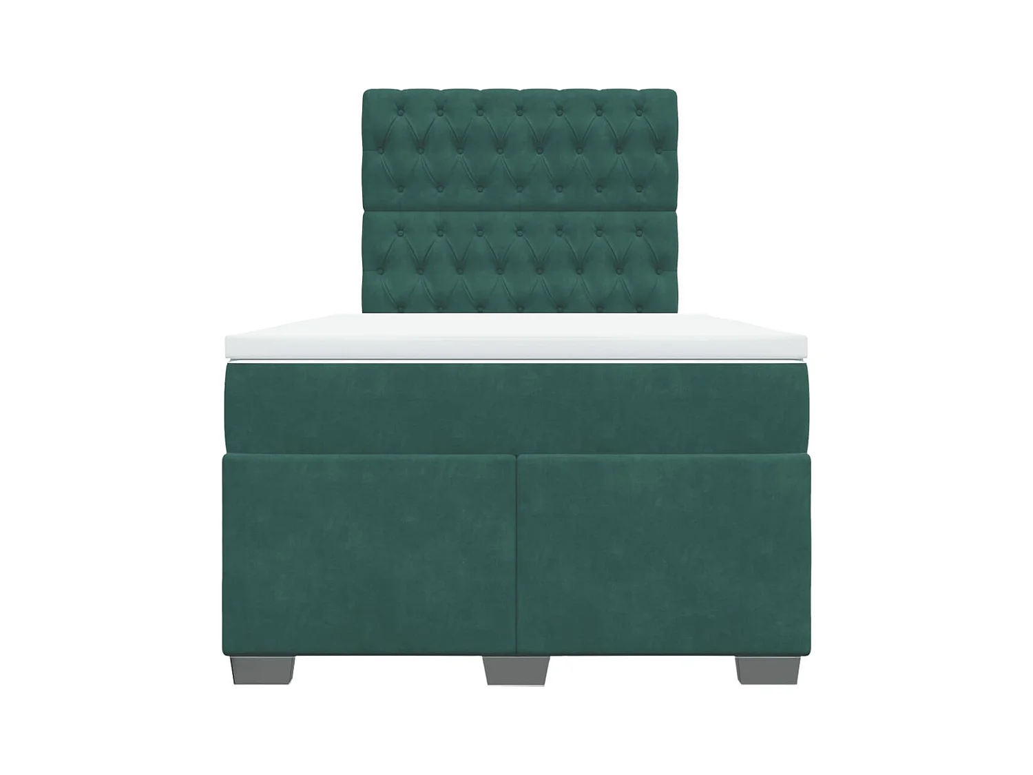 Cama box spring con colchón terciopelo verde oscuro 120x200 cm