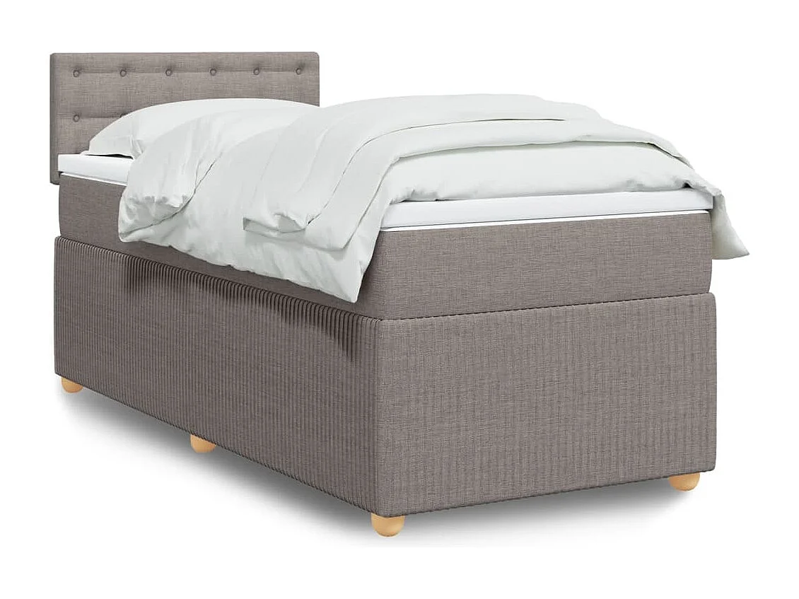 Sommier à lattes de lit avec matelas Taupe 90x190 cm Tissu