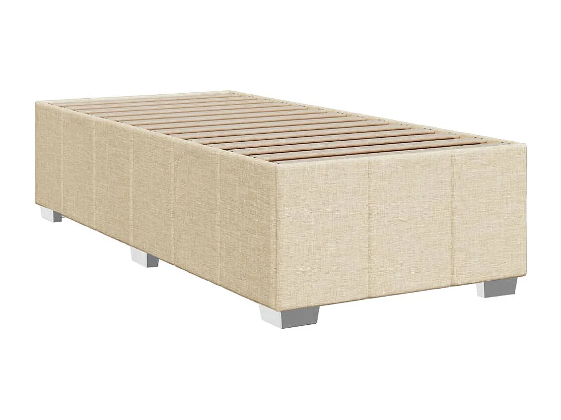 Sommier à lattes de lit avec matelas Crème 100x200 cm Tissu