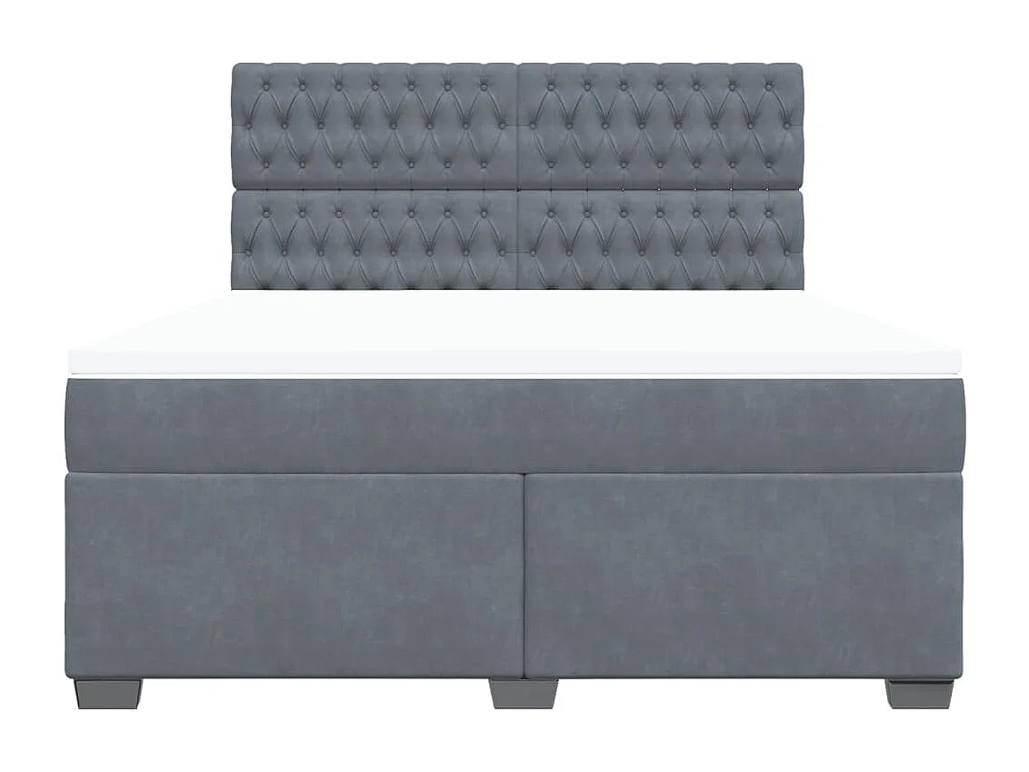 Sommier à lattes de lit et matelas Gris foncé 180x200cm Velours
