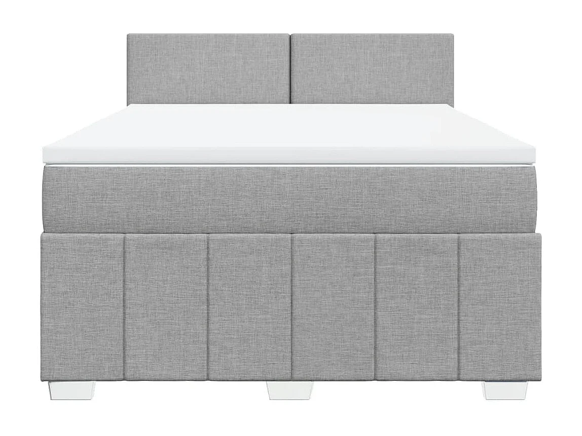 Boxspring met matras stof lichtgrijs 160x200 cm