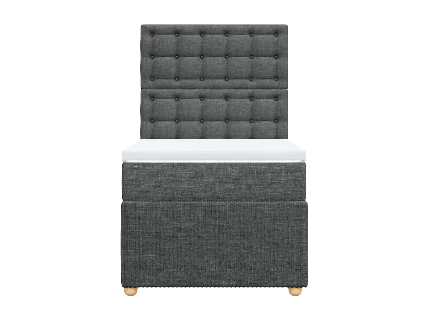 Sommier à lattes de lit avec matelas Gris foncé 90x200 cm Tissu