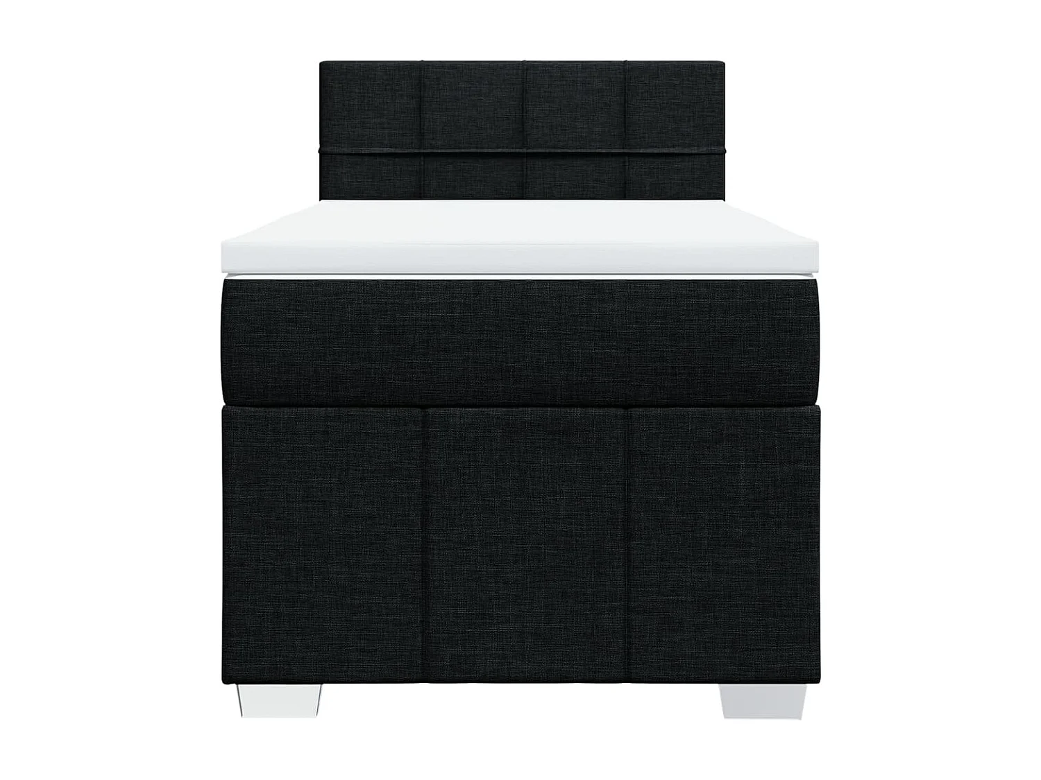 Cama box spring con colchón tela negro 90x200 cm