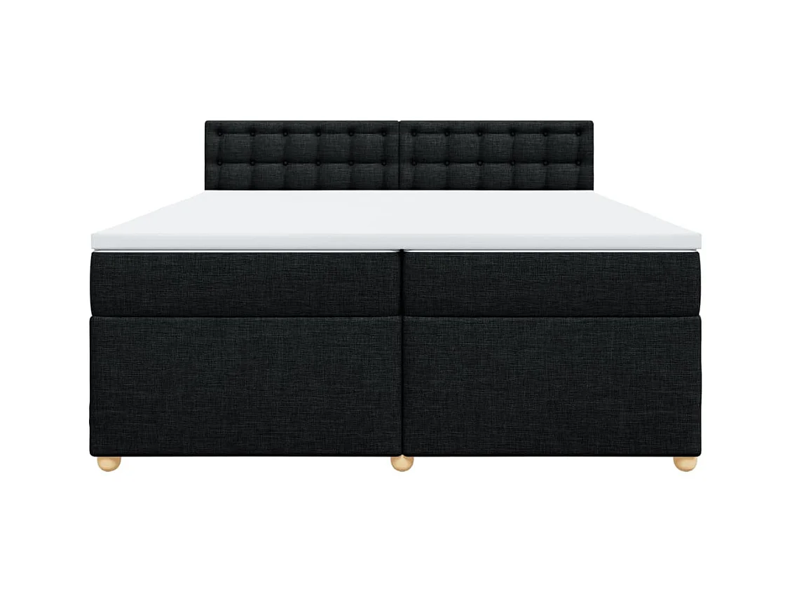 Cama com molas/colchão 200x200 cm tecido preto