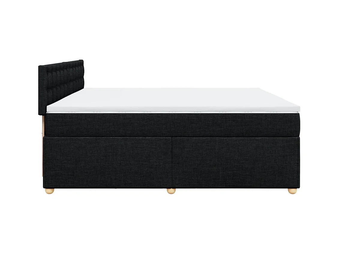 Cama com molas/colchão 200x200 cm tecido preto