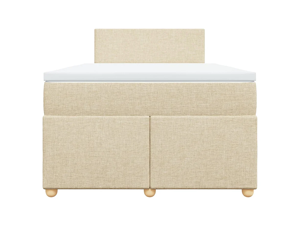 Cama boxspring com colchão 120x190 cm tecido cor creme